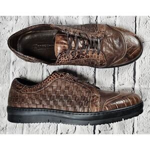 Giorgio's of Palm Beach Luxury Italian Crocodile Leather Brown Sneakers MENS 9